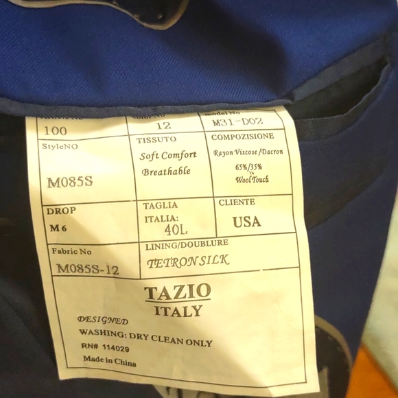 Excellent condition Tazio Italian Men Deep Blue Suit - Picture 11 of 11